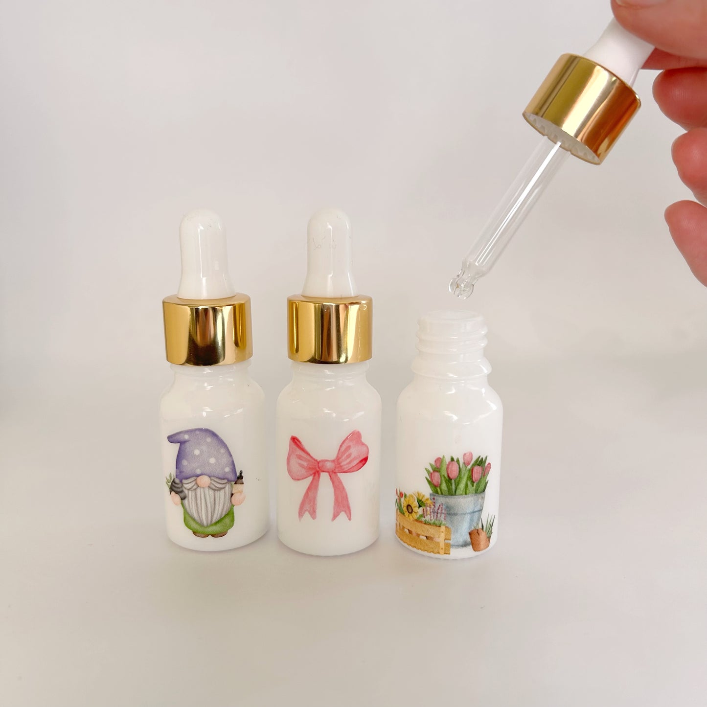 Lot de 3 flacons verre 10 ml avec pipettes pour huile essentielle