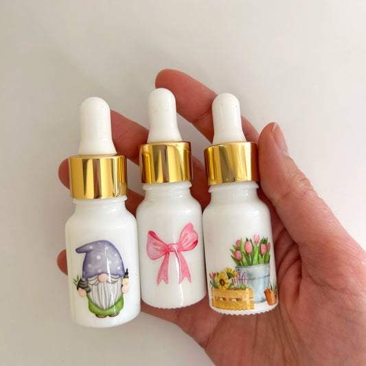 Lot de 3 flacons verre 10 ml avec pipettes pour huile essentielle