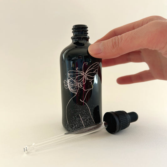 Flacon en verre 100 ml avec roll on ou pipette